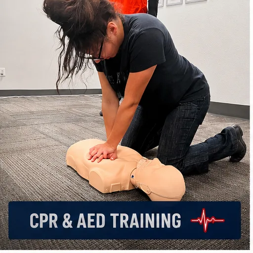 student doing cpr